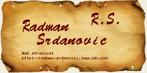 Radman Srdanović vizit kartica
